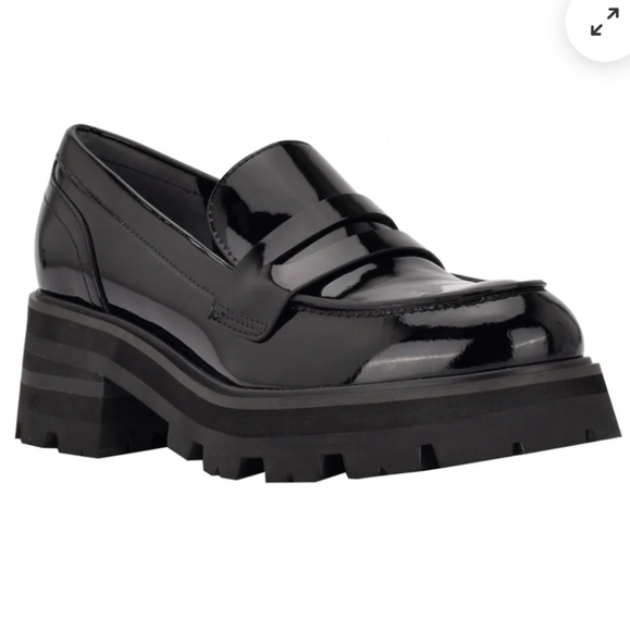 Marc Fisher Latika Lug Sole Loafer Patent Leather Platform - Picture 1 of 9